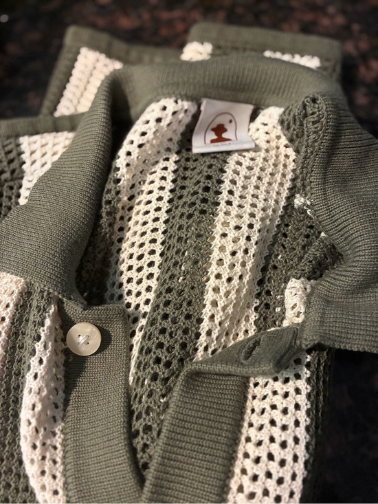Dandy Del Mar Other - Dandy Del Mar – The Dominica Crochet Shirt in Arbequina – Size XXL